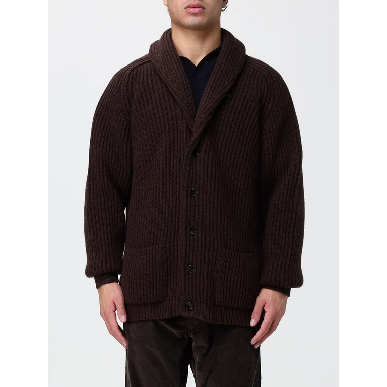 Button-Up Shawl Collar Wool Cardigan with Dropped Shoulders (FMMAG0039UF02787043)
