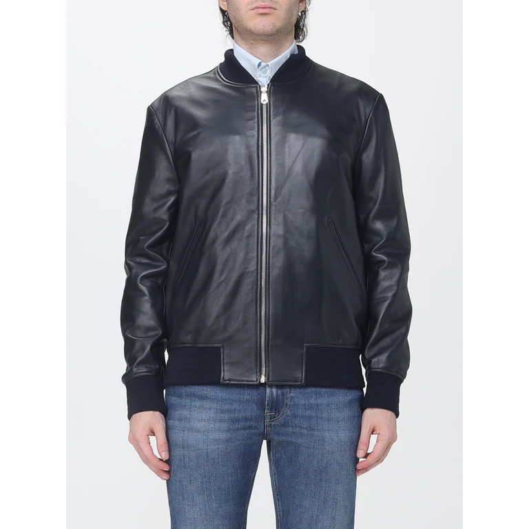 Smooth Lamb Leather Bomber Jacket with Zip Closure (M1R280UT0138849A)