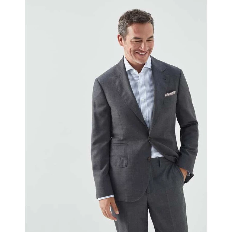 Mens Medium Grey Wool Blazer