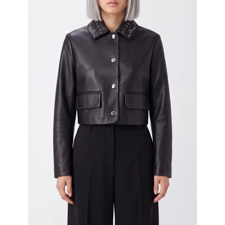 Chaqueta camisera Marni de cuero ovino con tachuelas