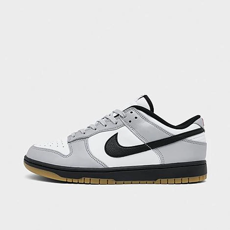 Nike Men's Dunk Low Retro Casual Shoes in White/Black/Wolf Grey Size: 7.5