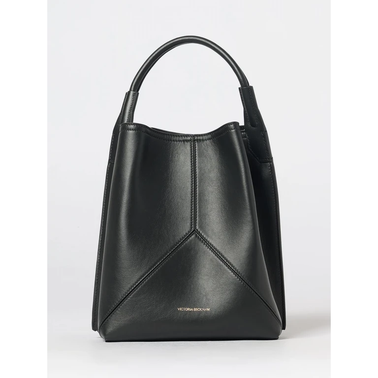 Leather Bucket Bag with Tubular Handle (B326AAC007564ABLACK)