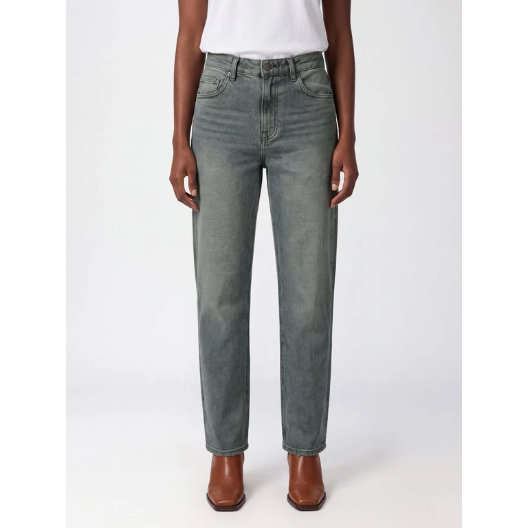 Lisa High-Waist Straight Jeans in Cotton Denim with Five Pockets (HEW03372DF106L0942)