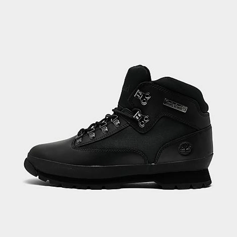 Timberland Men's Euro Hiker Casual Boots in Black Full-Grain Size: 7.5