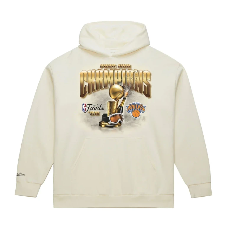 New York Knicks 2026 NBA Champions Finals Mens Hoodie - Cream
