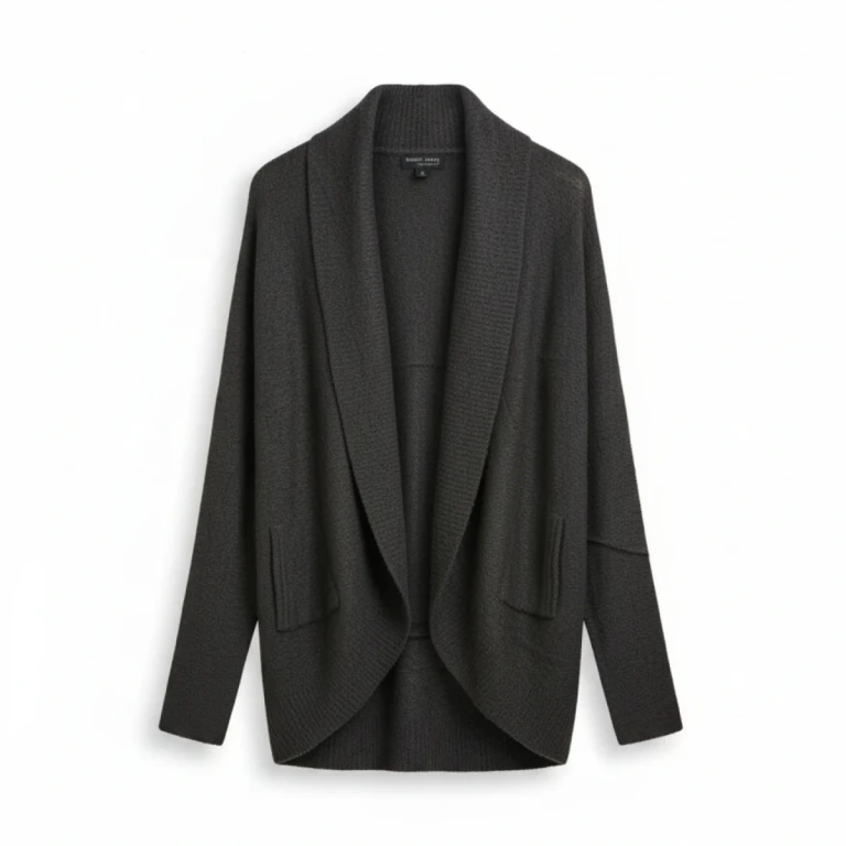 Women's CozyChic Lite Circle Cardigan Black Open Front Sweater