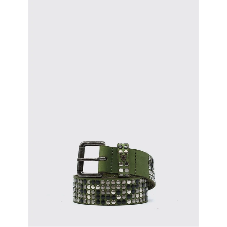 Olive Leather Belt with Embroidery (22WHTCI004OLIVE)