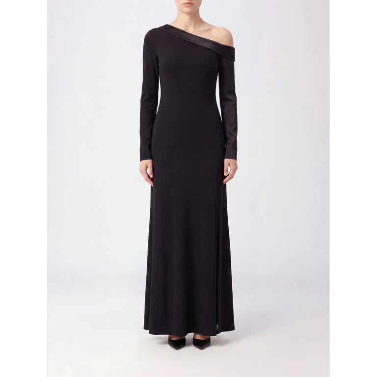Asymmetrisches Viskose-Midikleid mit Schlitz
