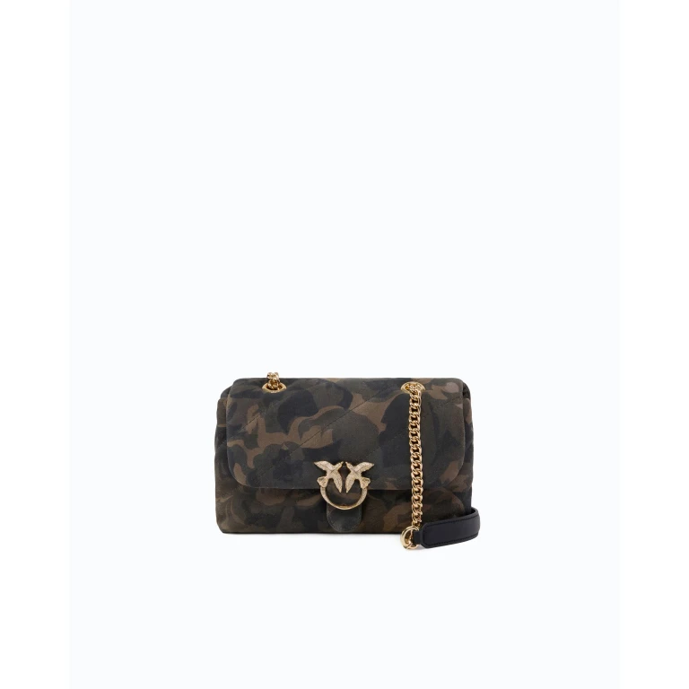 Mini Love Bag Puff in camoscio camouflage