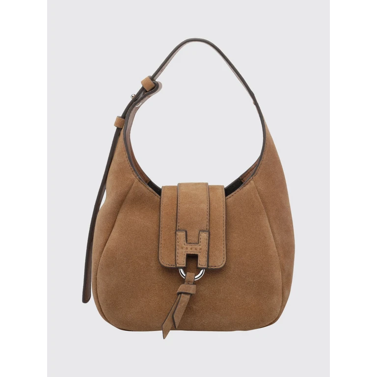 Sac épaule Hogan H01X en daim avec logo embossé
