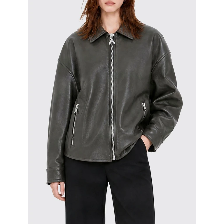 Faux Leather Shirt-Style Jacket with Zip Closure (8O0000E005G639)