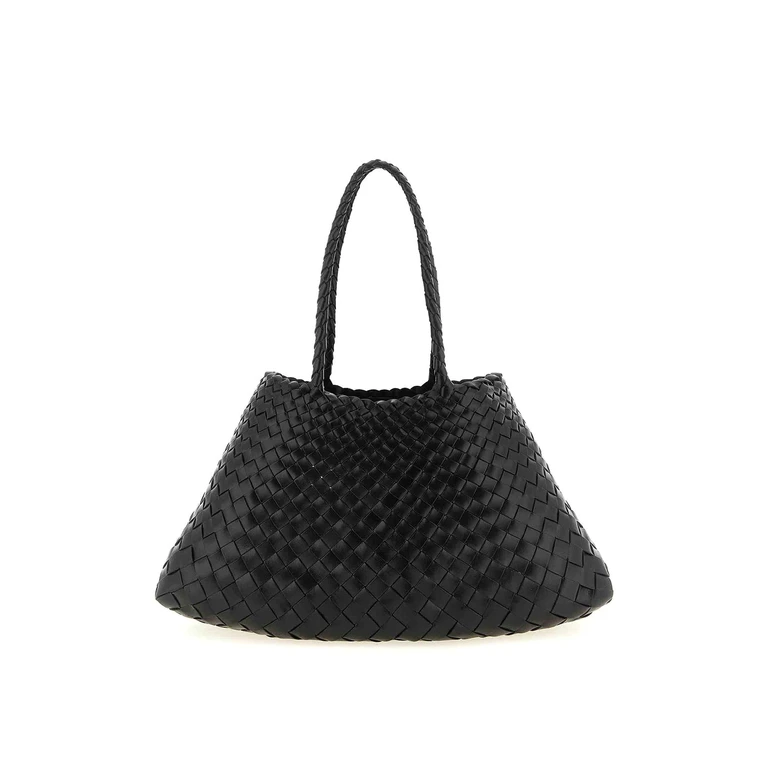 Santa Croce Woven Leather Shoulder Bag with Double Handle (8892BORDO)