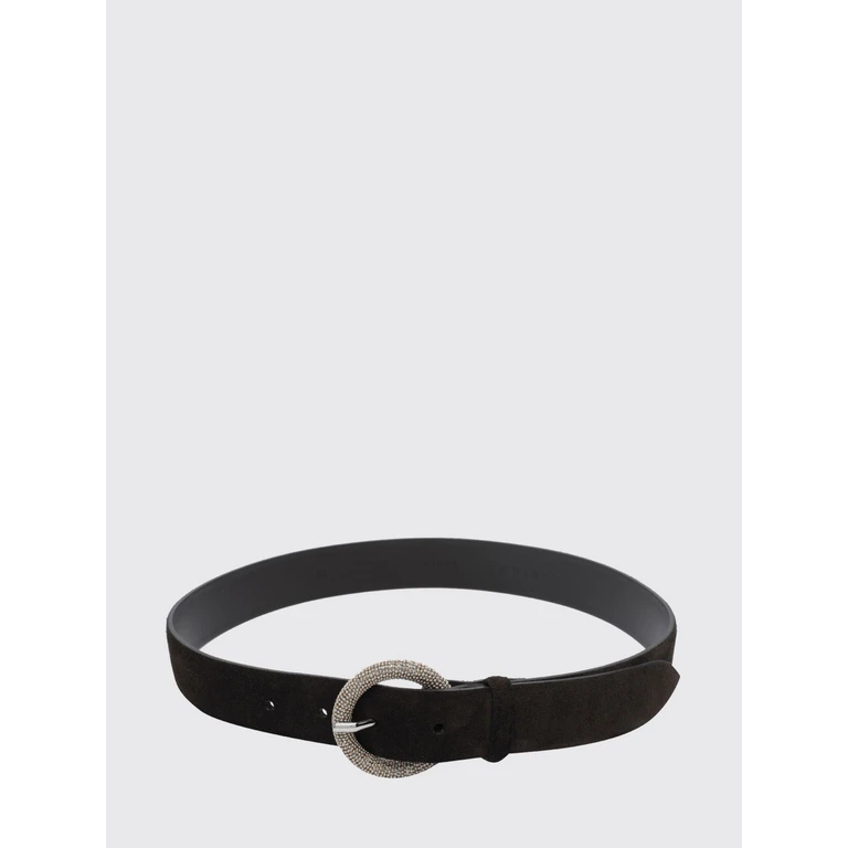 Suede Leather Belt with Beaded Embroidery and Metal Buckle (D10318PEOTESTADIMORO)