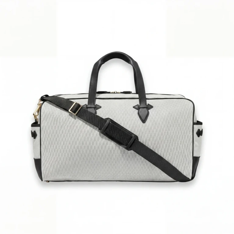 Grand Tour Duffel Bag Domino Black EcoCraft Canvas Vegan Leather