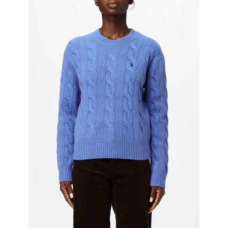 Cable-Knit Wool Jumper with Embroidered Pony Logo (211A91216012)
