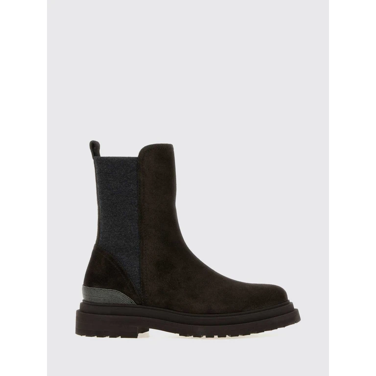 Bicolour Leather Chelsea Boots with Lug Sole (MZSFG3307PC9795)