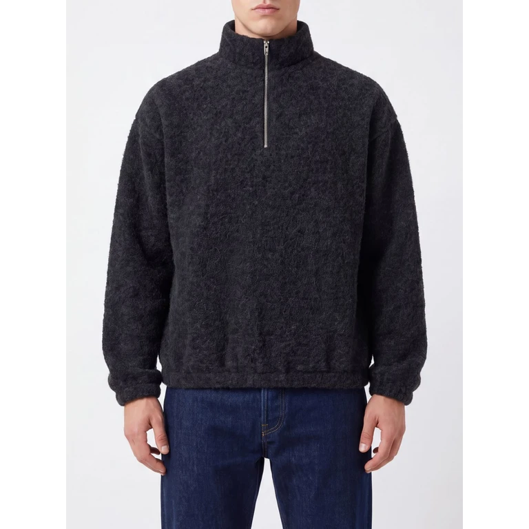 High Neck Wool Blend Jumper with Half-Zip Closure (J22GU0154J20379029)