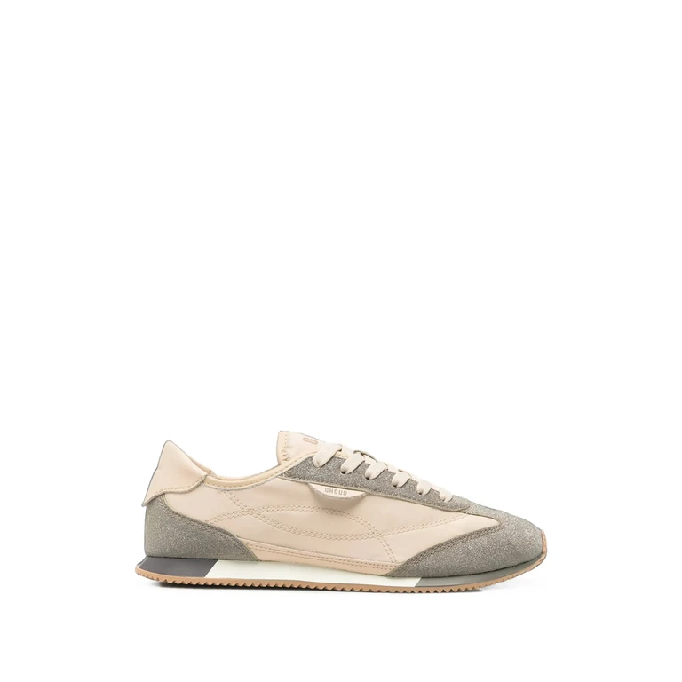 Glitter-panelled Leather Sneakers