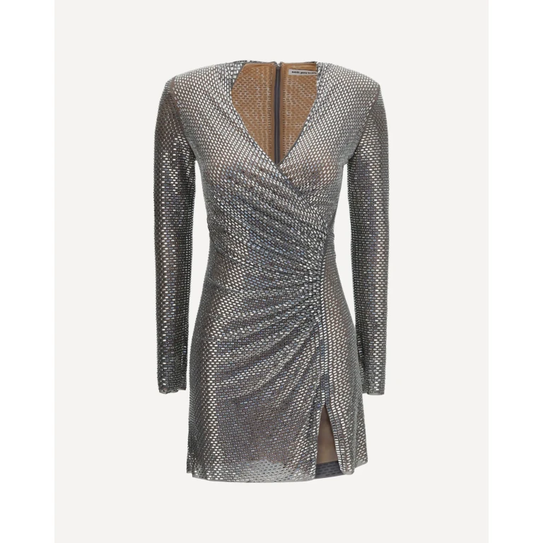 Jewel-detail wrap Dress Female 10