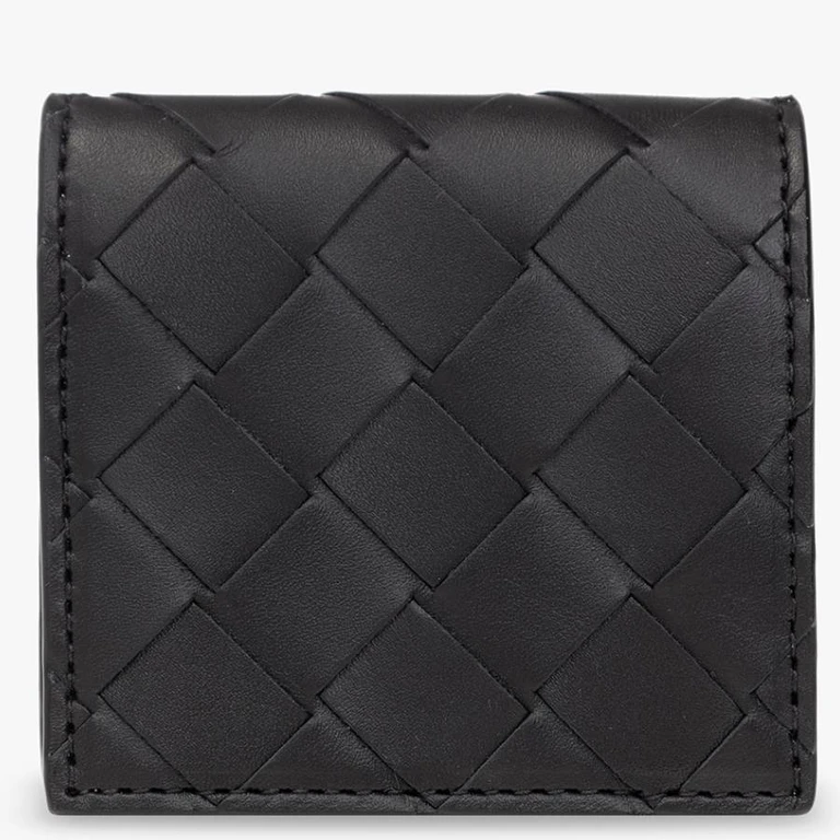 Intrecciato Leather Folded Coin Purse