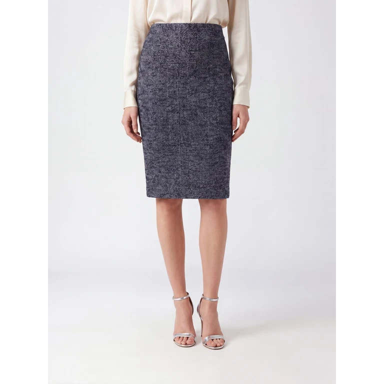 N° 21 High-Waisted Chevron Wool-Blend Midi Pencil Skirt (C0143166R191)