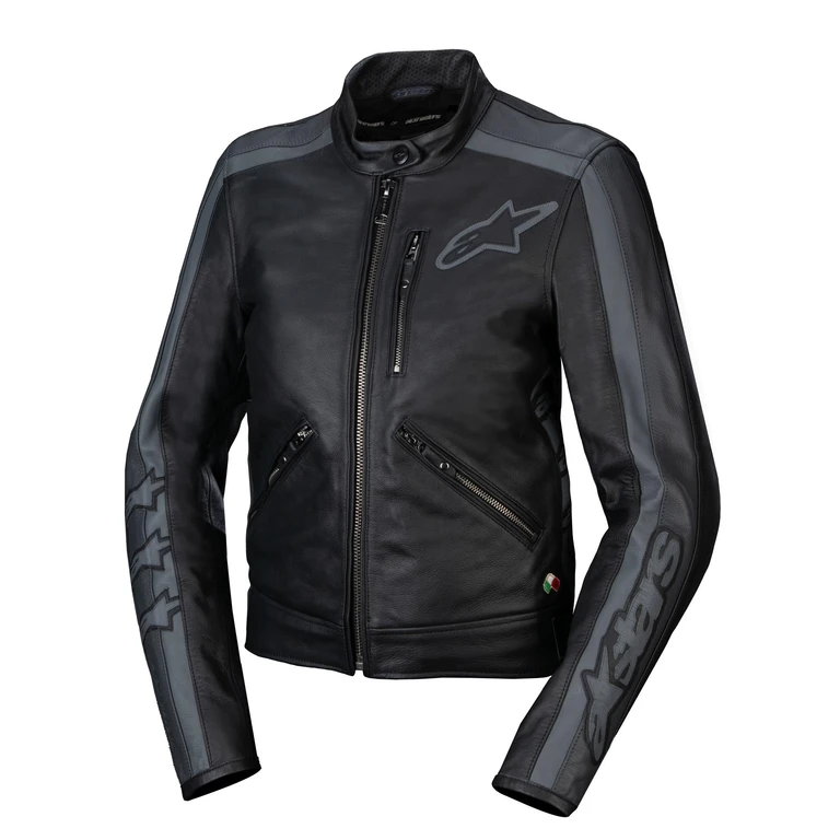 57930 - Alpinestars Stella Dyno Leather Jacket B/Tar /Grey M