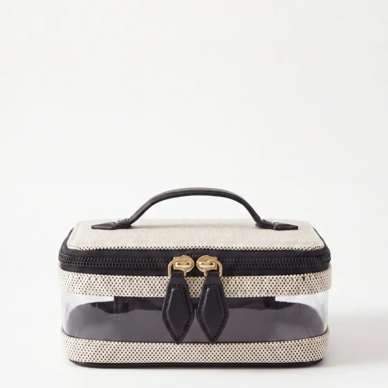 Mini See-All Vanity Case Clear Travel Cosmetic Bag Domino Black