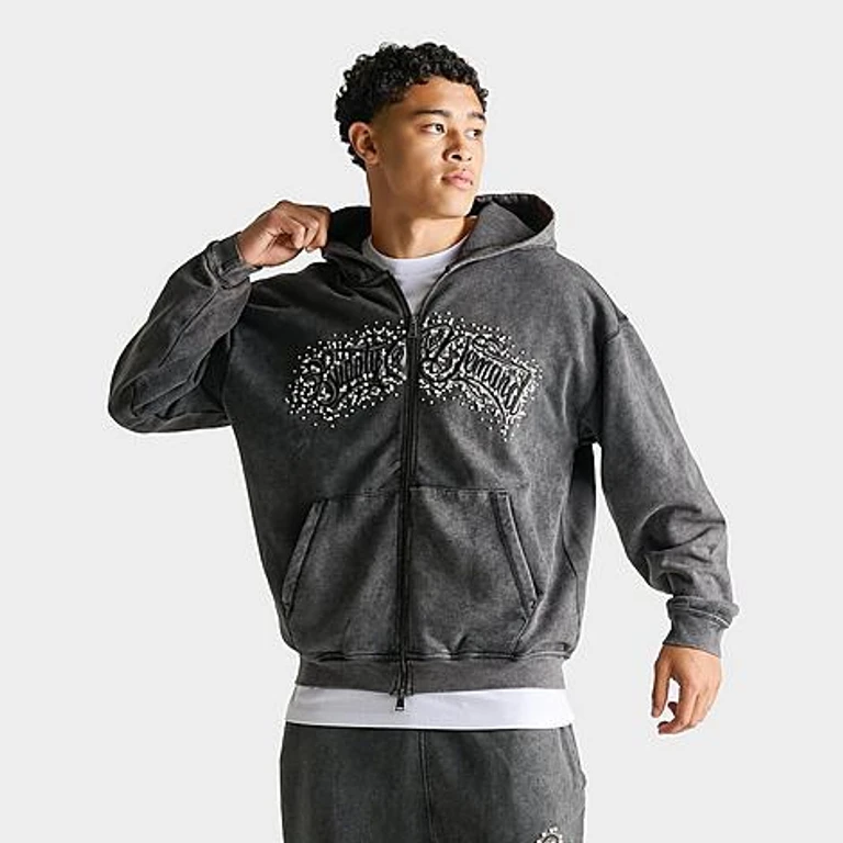 Murphy Full-Zip Hoodie in Washed Black