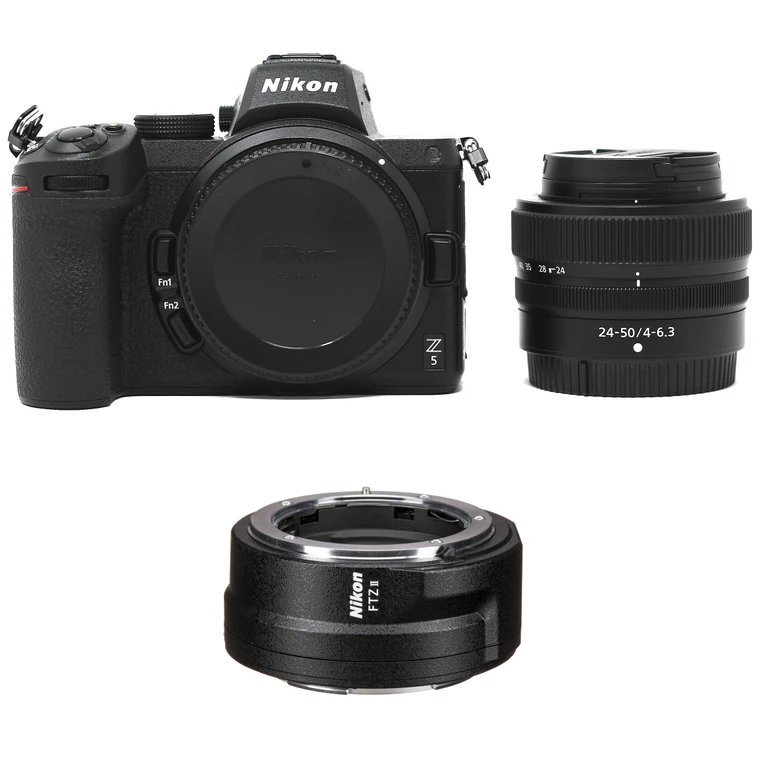 Z5 Mirrorless Camera with Z 24-50mm f/4-6.3 Lens with FTZ II Mount Adapter