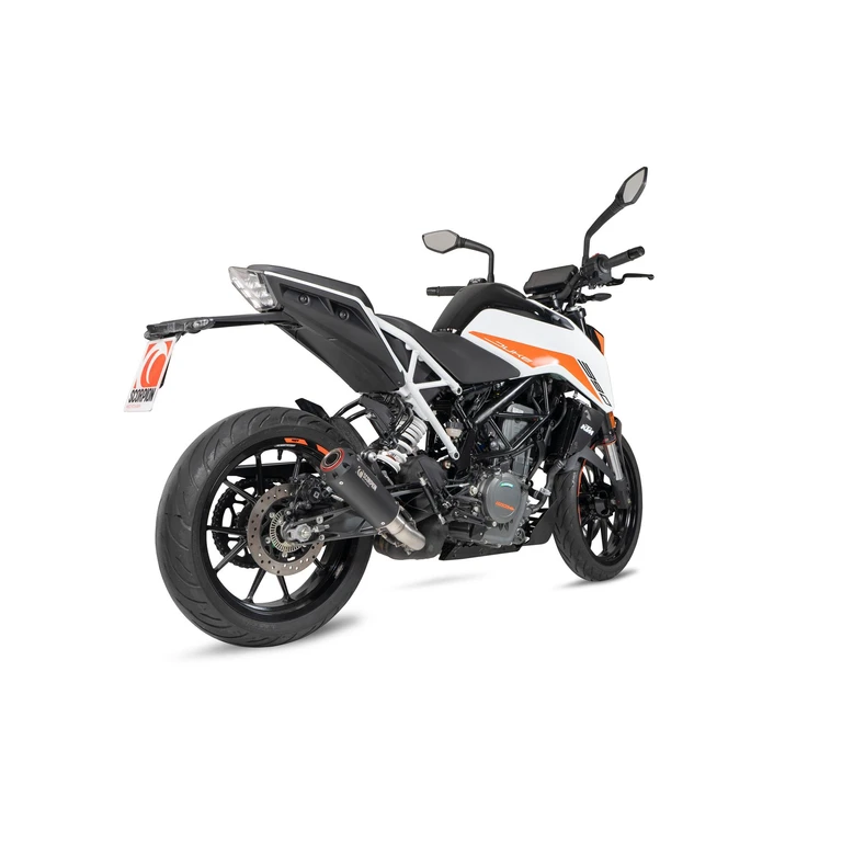 PKT92BCER - Scorpion Red Power Black Ceramic Slip-On Exhaust - KTM 390 Duke 2021 - 2022