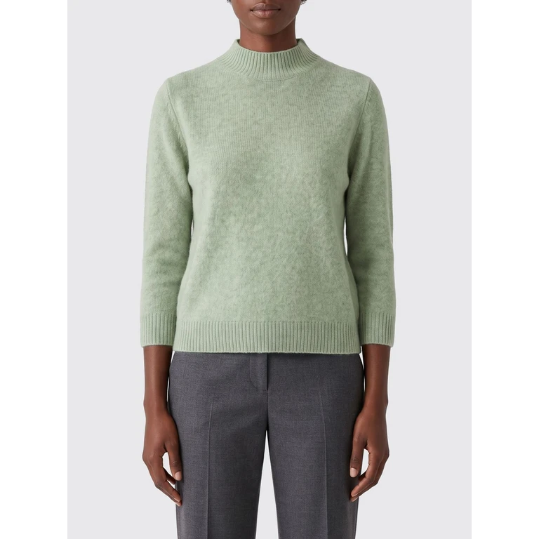 Long-Sleeved Wool Turtleneck Jumper with Ribbed Trims (263FXB01045SALVIA)