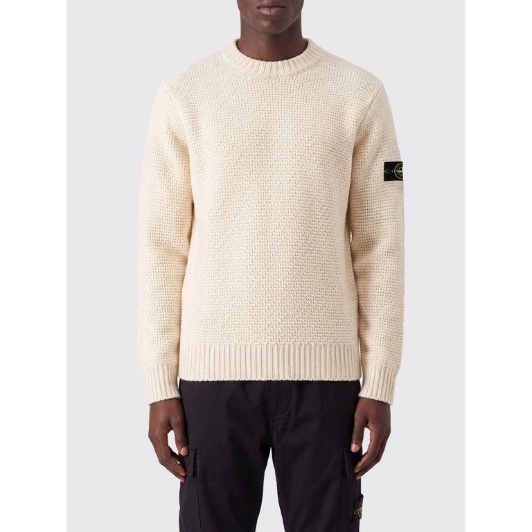 Virgin Wool Blend Crewneck Sweater with Compass Logo Patch (5100055S02A3V0093)