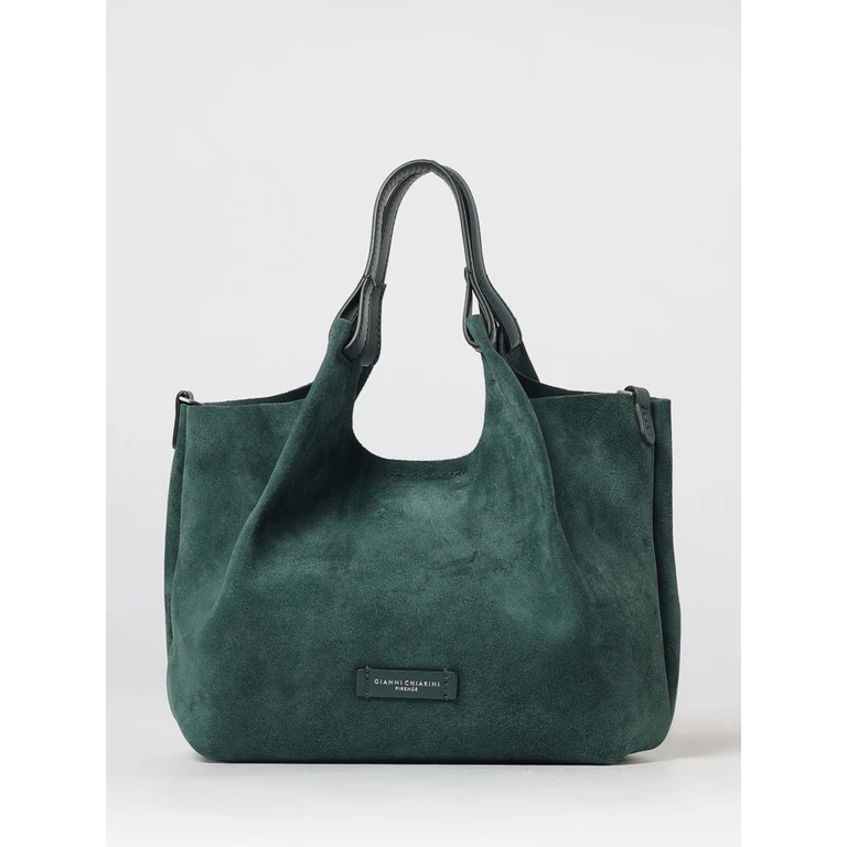 Dua Suede Calfskin Handbag with Double Handle and Laminated Logo (BS9799CMPL14603)