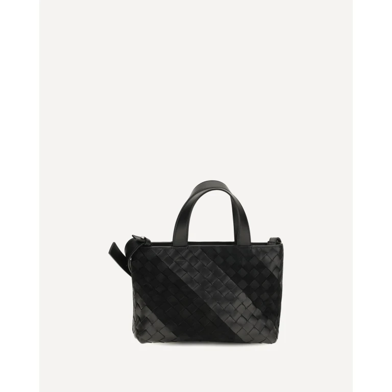 Intrecciato Handbag with suede stripes Male UNI