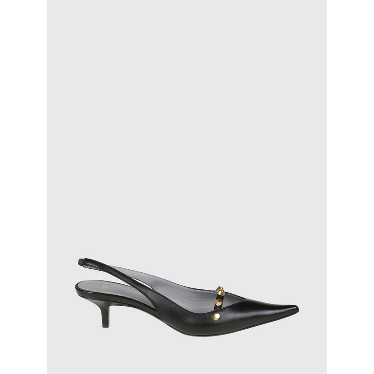 Midnight Studded Nappa Low-Heel Slingback Pumps (A008N9WCDH11080)