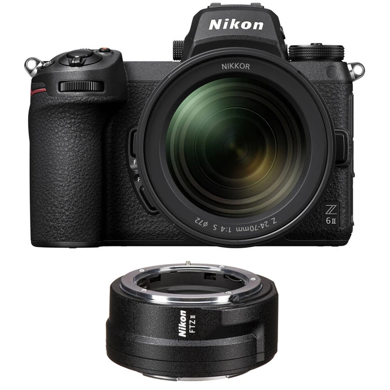 Z6 II Mirrorless Camera with Z 24-70mm f/4 S Lens with FTZ II Mount Adapter