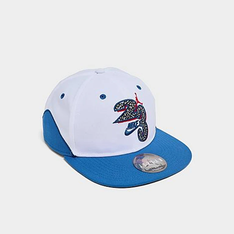 Kids Pro True Blue Snapback Hat in White/Blue