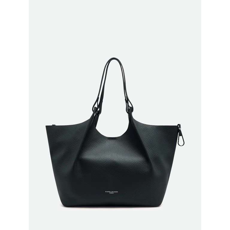 Dua Grained Calfskin Leather Shoulder Bag (BS9720RNGDBLTUVELVETGREEN)
