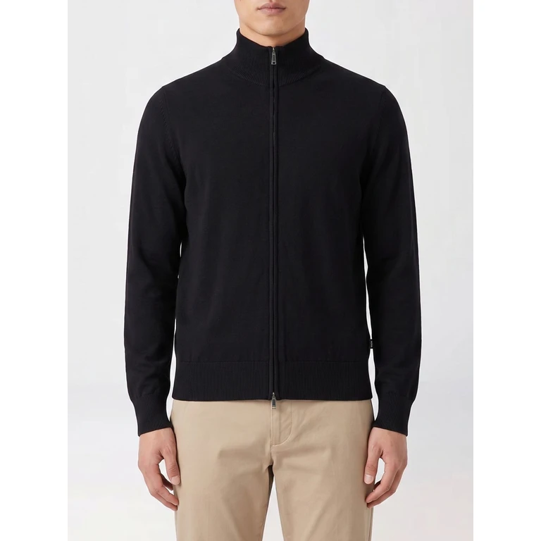 Slim Fit Virgin Wool Turtleneck Cardigan with Zip Closure (50566344001)