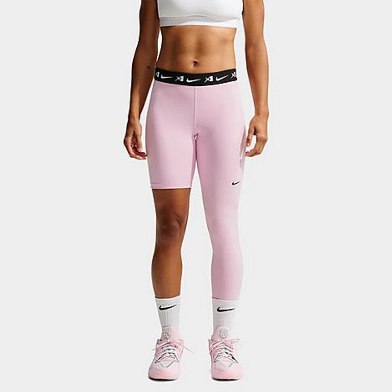 Women's A'ja Wilson A'symmetric Reversible Single-Leg Basketball Leggings in Pink Foam/Black Size: XS