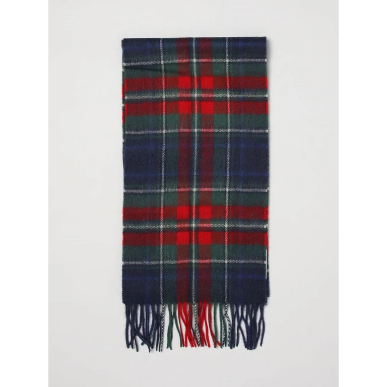 Tartan Pattern Scarf in Wool and Cashmere Blend with Fringed Edges (USC0137NY98)