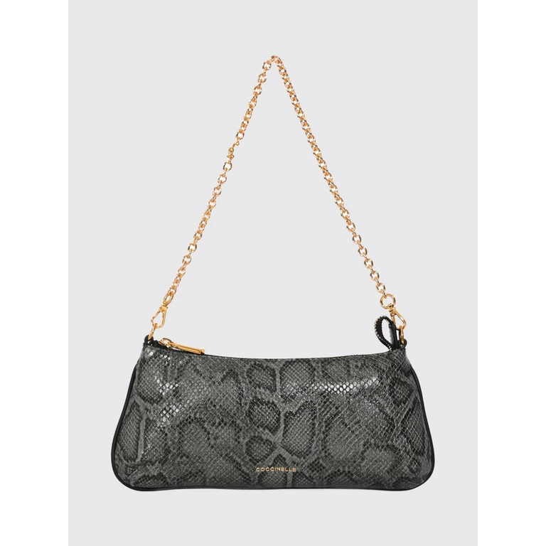 C-Me Schultertasche aus Leder mit Python-Print und Metall-Mesh-Griff