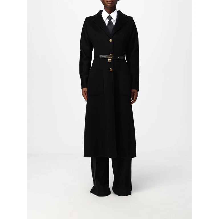 Single-Breasted Long Pure Wool Coat with Waist Belt (CP03D67E2110)