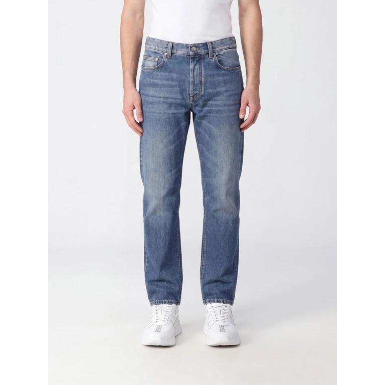 Straight Fit Five-Pocket Cotton Denim Jeans (10241301A191891D190)