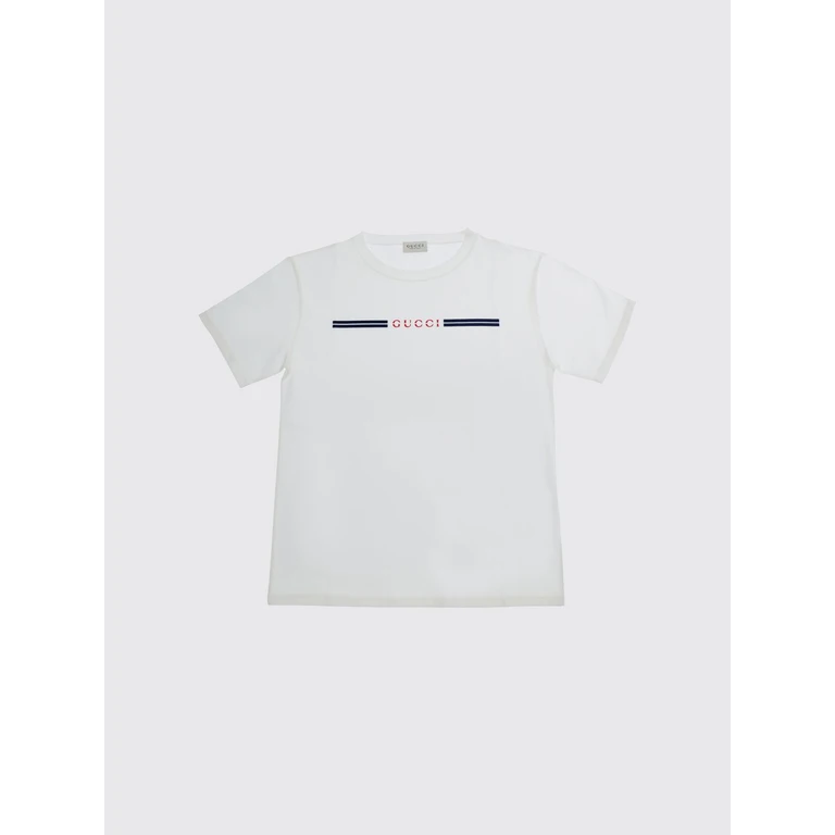 Boy's Cotton T-Shirt with Contrast Logo and Crew Neck (575114XJHXI9214)