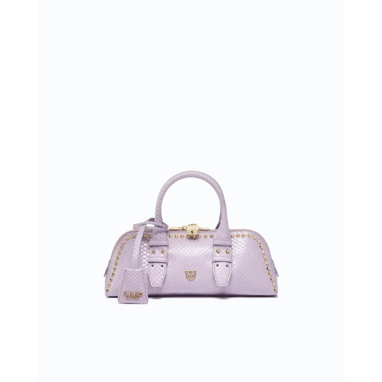 Sac bowling moyen en cuir avec clous PINKO Galleria