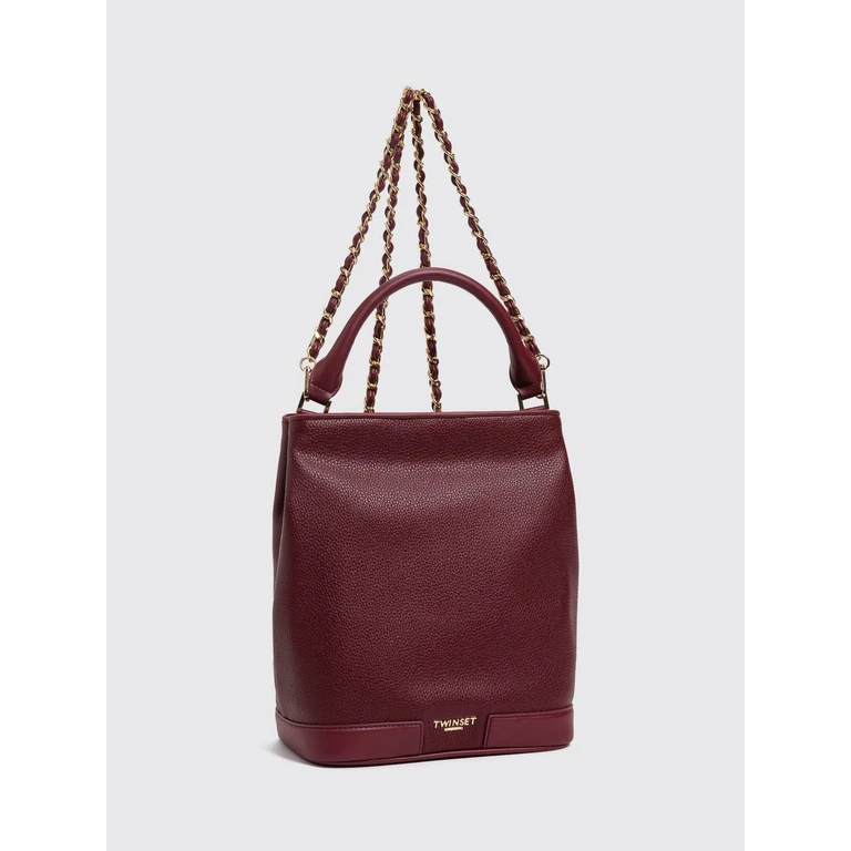 Grained Leather Bucket Bag with Chain Strap (262TB704513670)