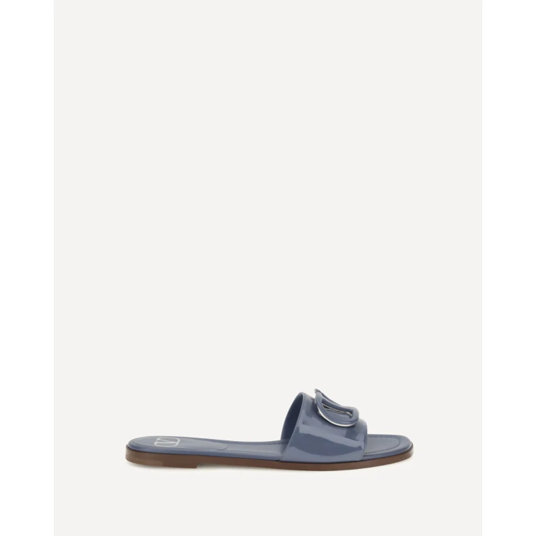 VLogo patent leather Slide Sandals Female 38