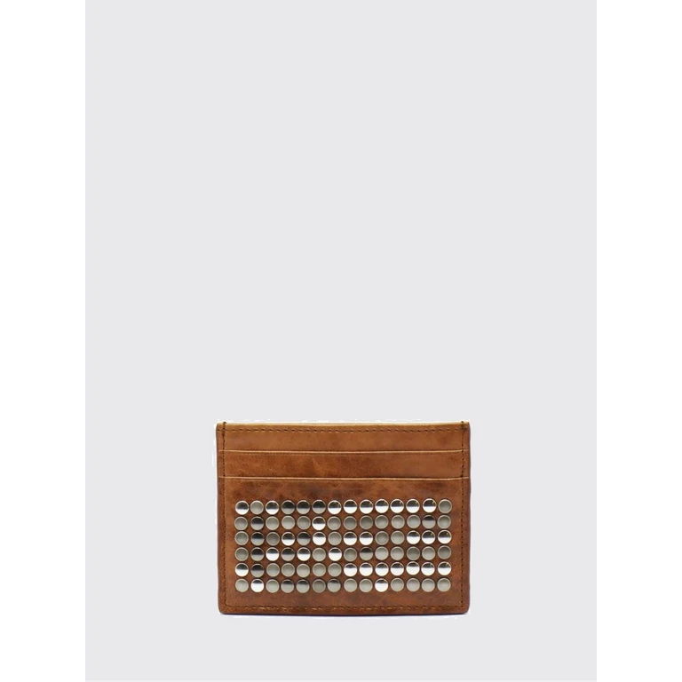 Cow Leather Card Holder with Contrast Embroidery (26SHTPF002COGNAC)