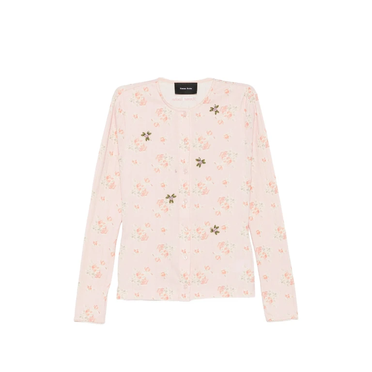 Floral-print Crystal-embellished Cardigan